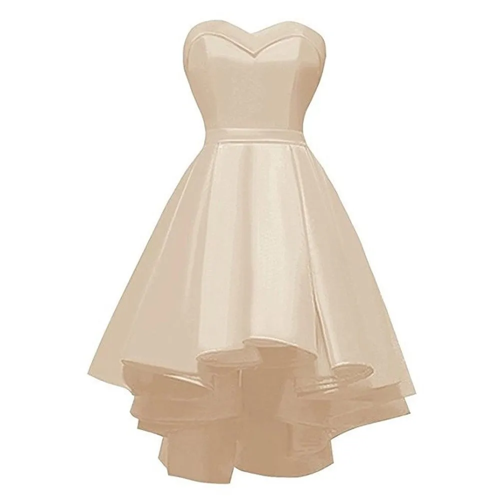 Short Formal Dress Strapless Ruffles Prom Short Party Dress