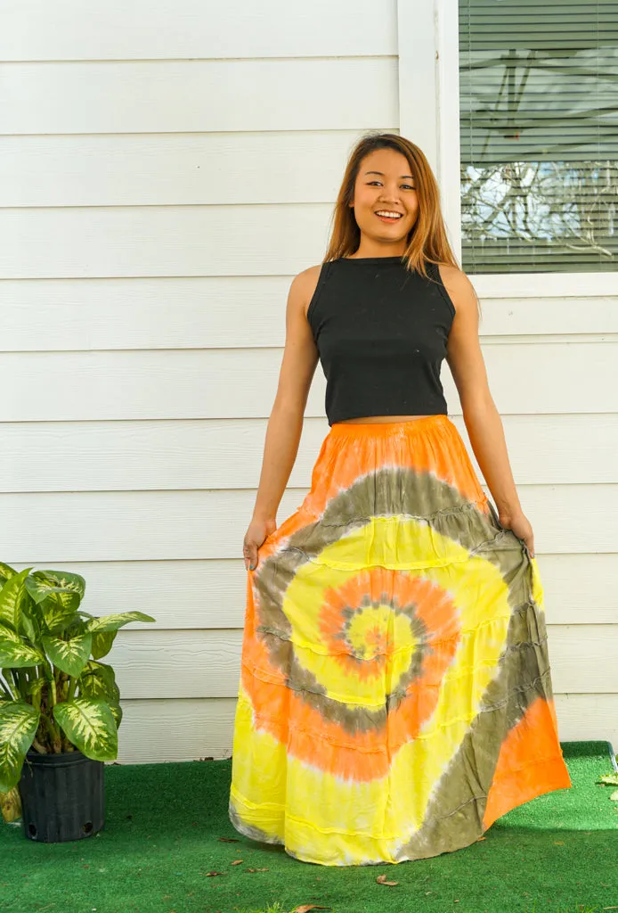 Sunburst Spiral Maxi Skirt