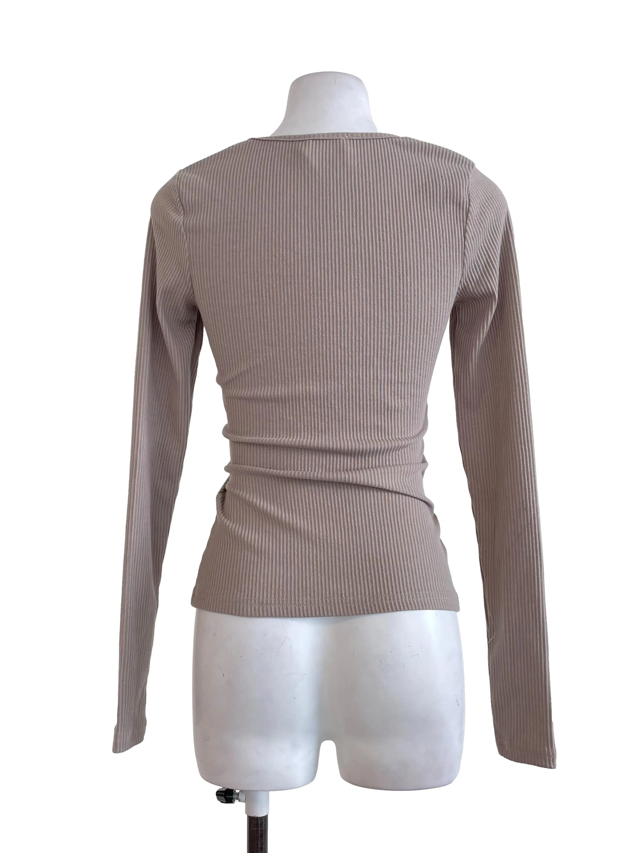 Taupe Brown Draped Top