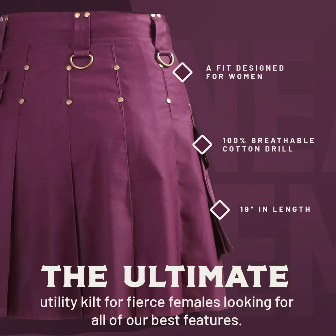 The Rhona Kilt - Plum