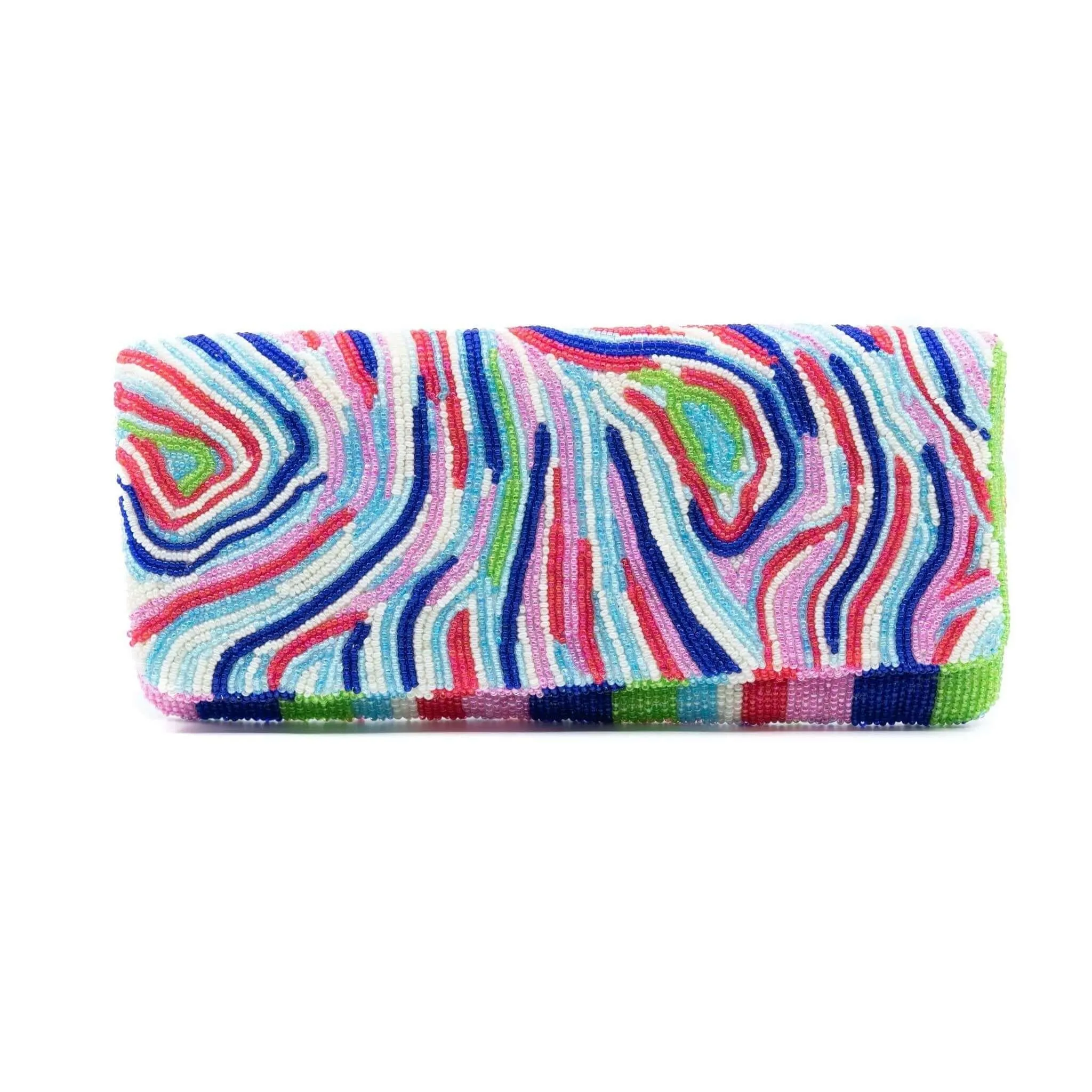 Tiana Hand Beaded Marble Clutch