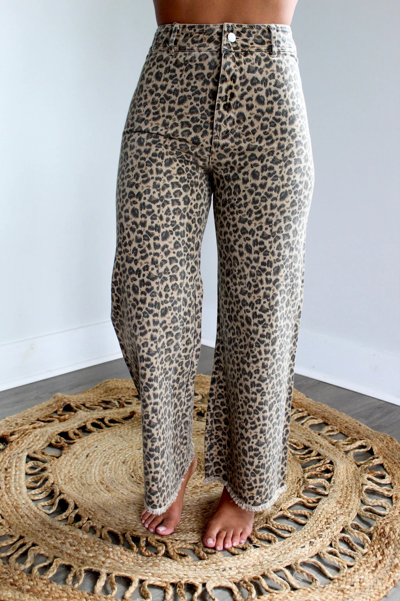 Veronica Leopard Wide Leg Jean