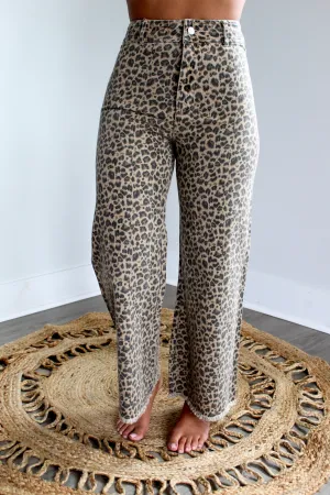Veronica Leopard Wide Leg Jean