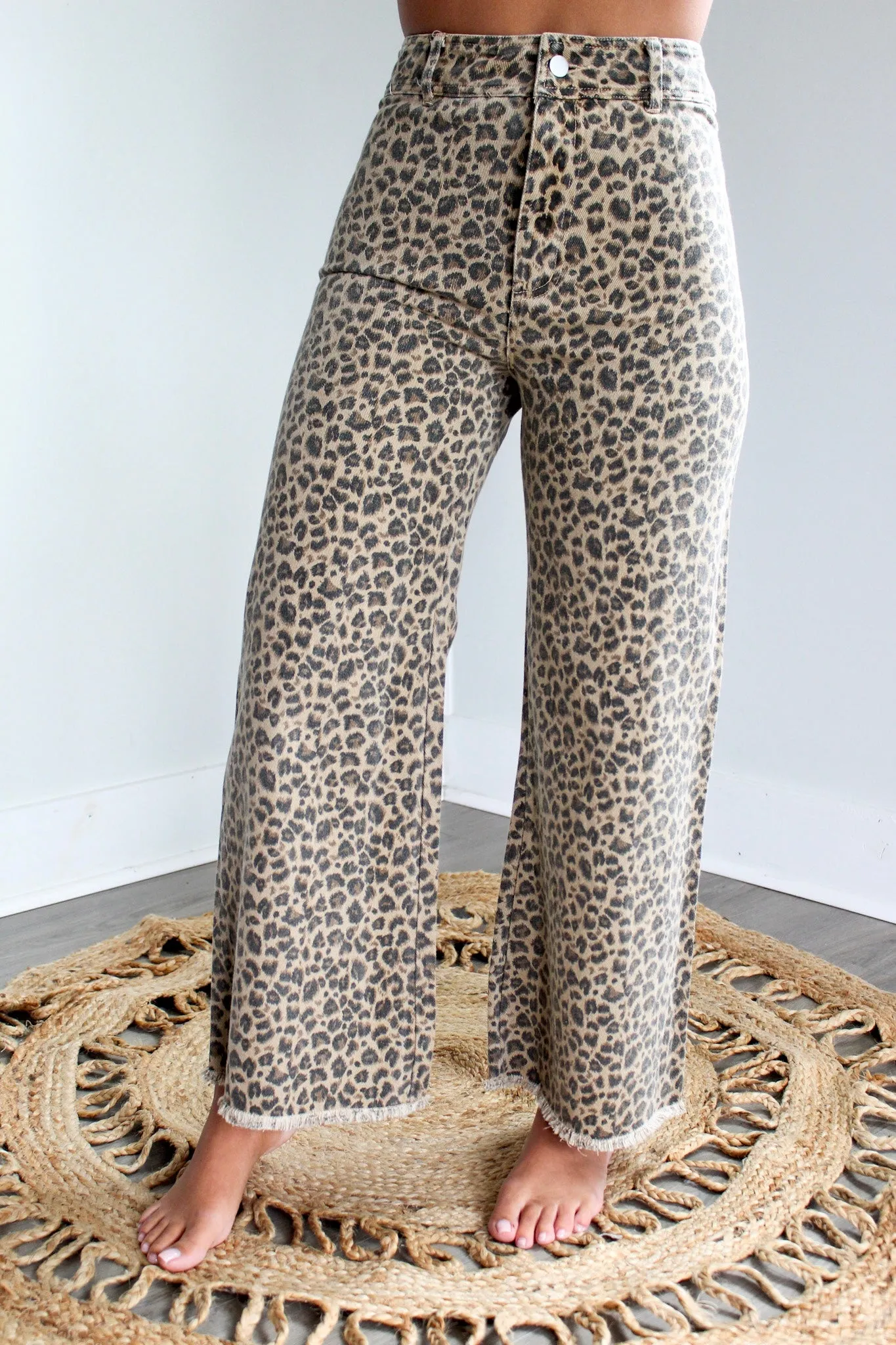 Veronica Leopard Wide Leg Jean