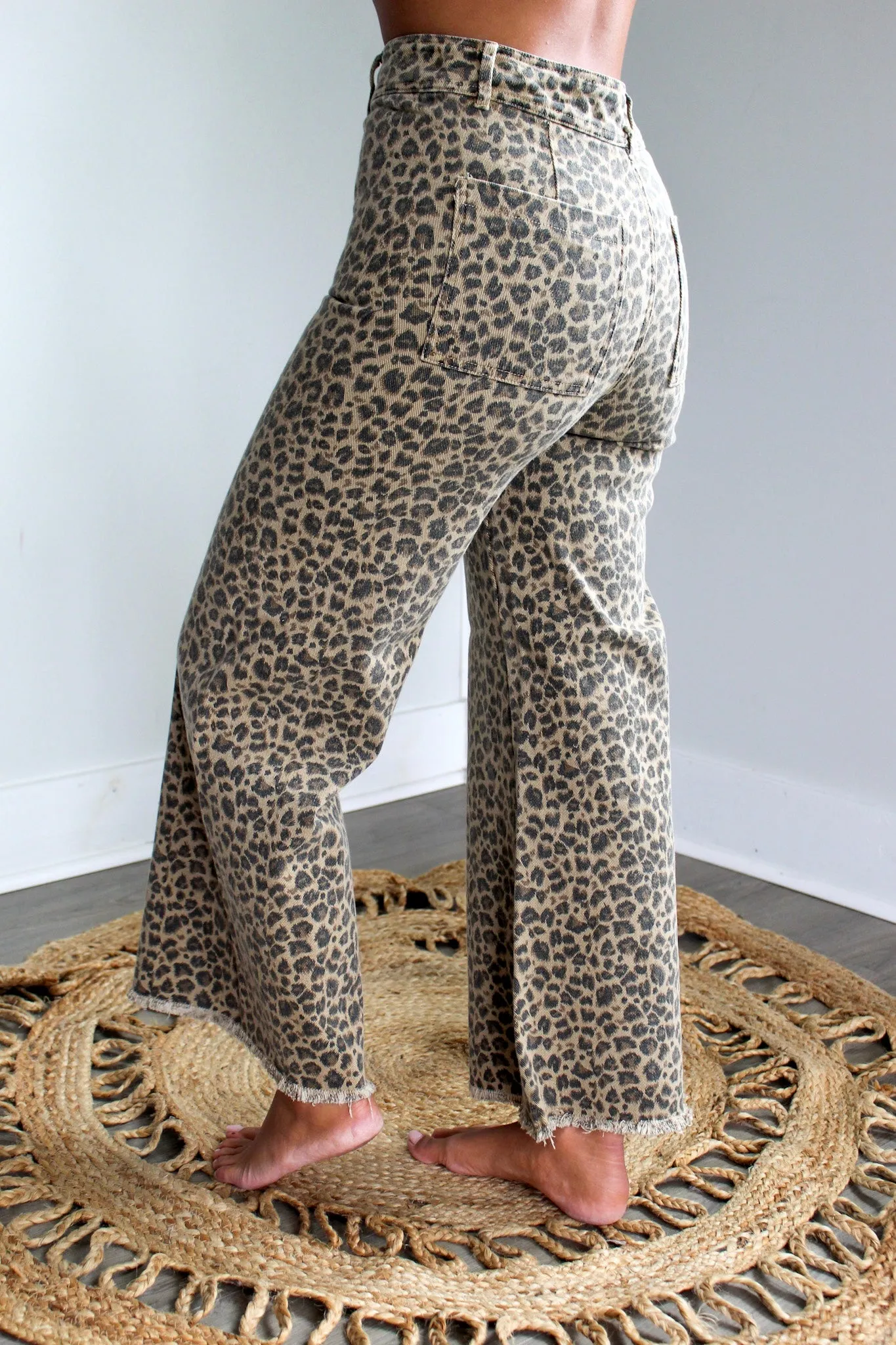Veronica Leopard Wide Leg Jean