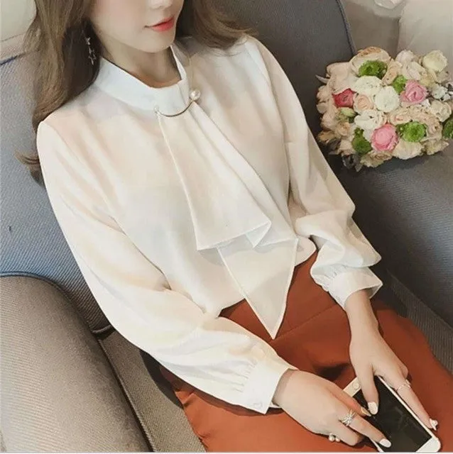 Vintage Print Chiffon Blouse with Short Sleeves