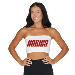 Virginia Tech Hokies White Bandeau Top