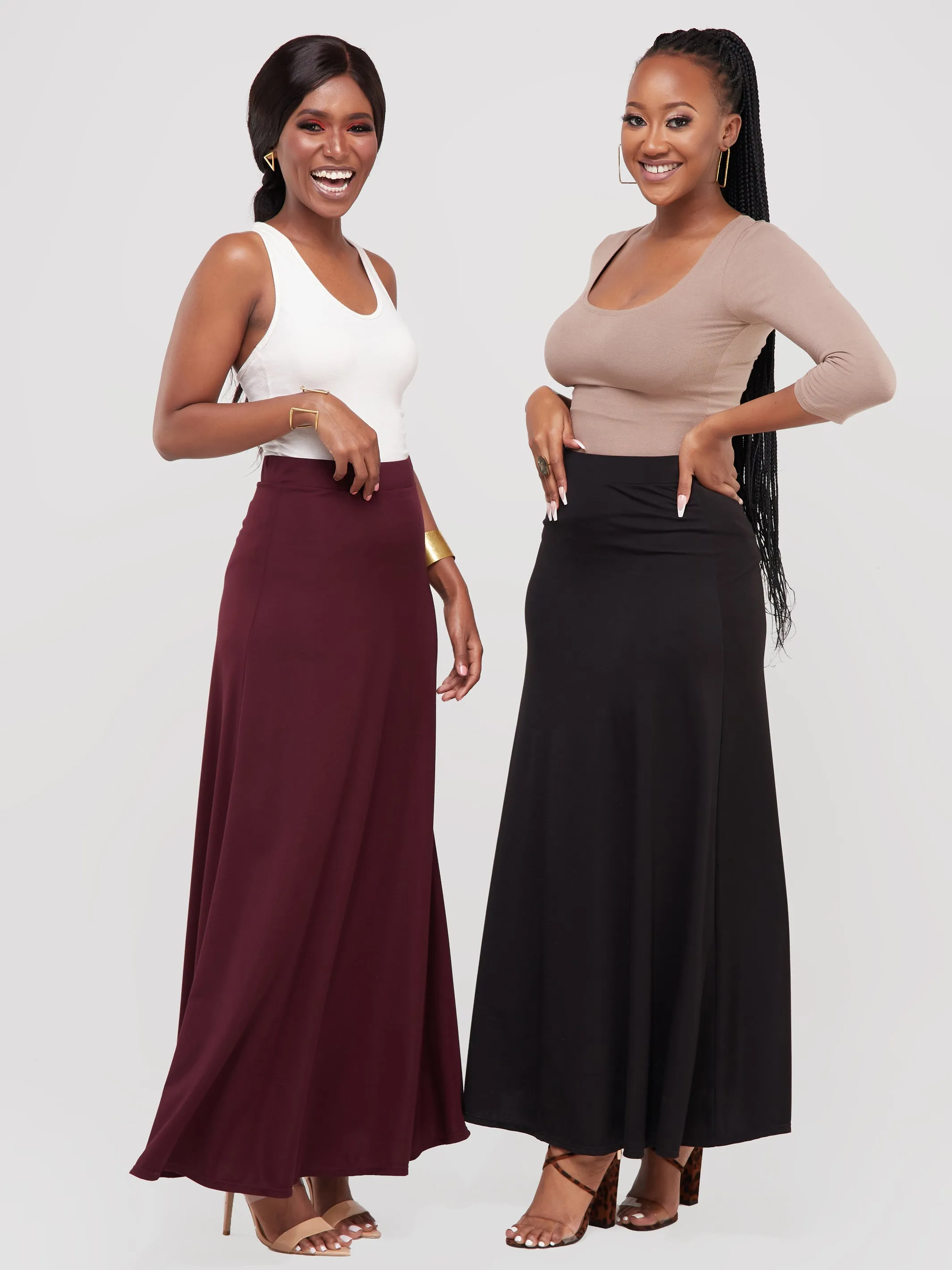 Vivo Ponte Maxi A-Line Skirt - Raspberry