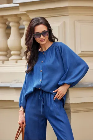Voluminous Sleeve Button-Up Shirt