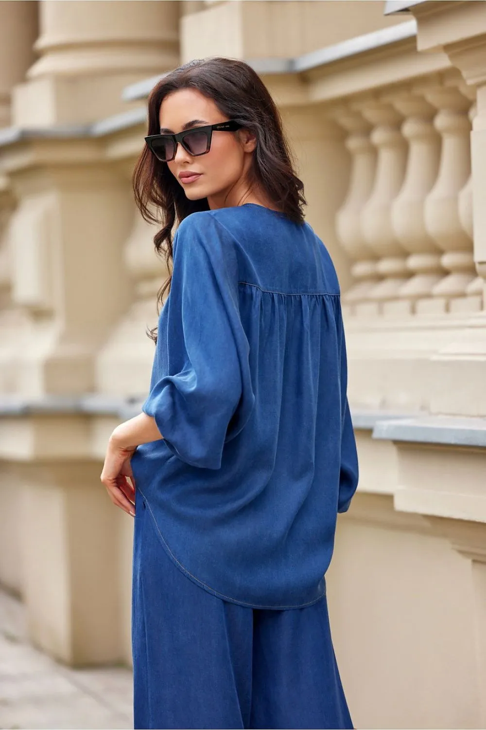 Voluminous Sleeve Button-Up Shirt