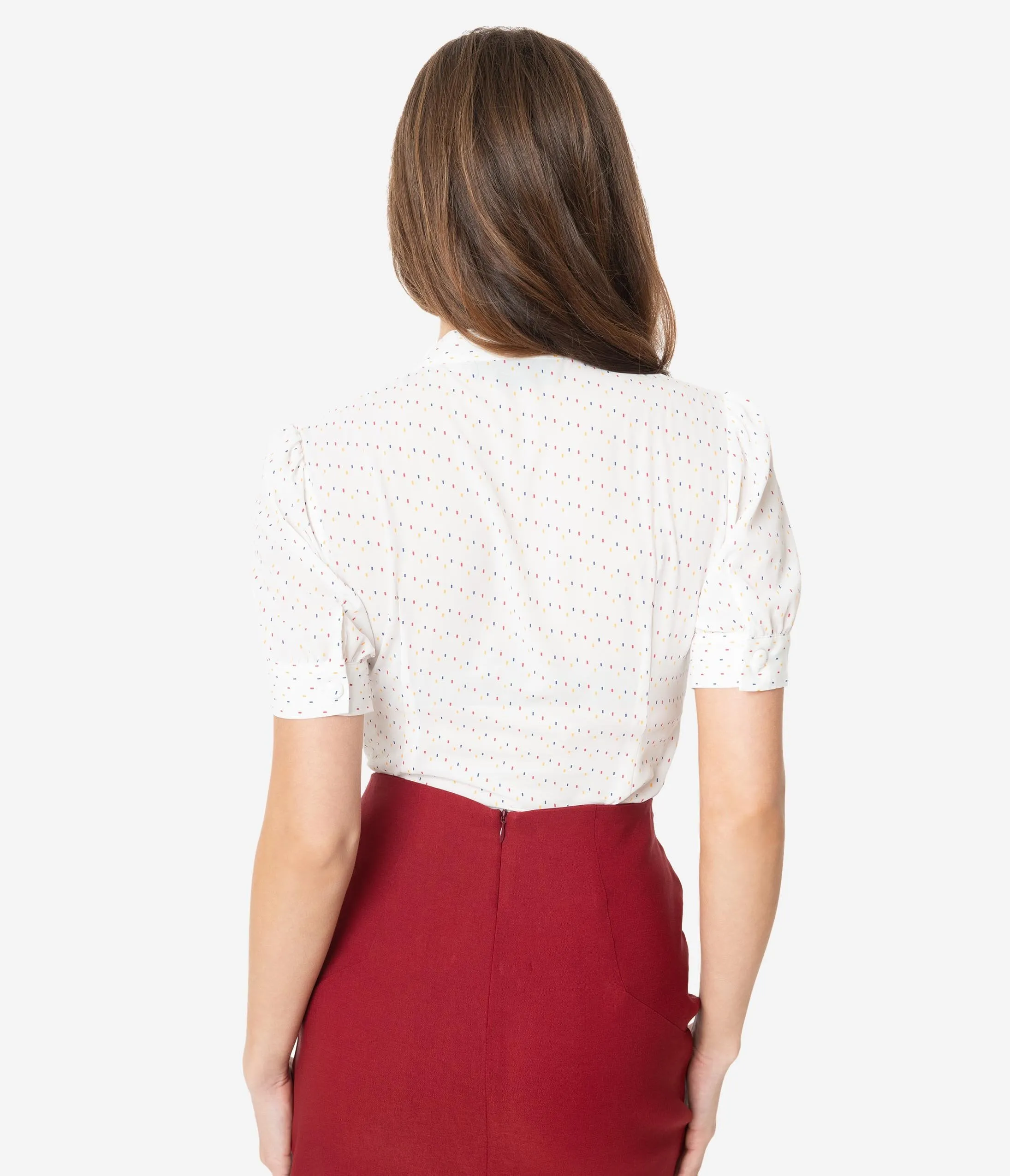 Voodoo Vixen White Speckled Short Sleeve Melody Blouse