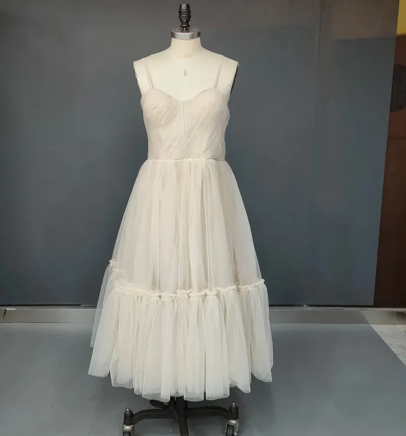 Wedding Dress Deep V-Neck Open Back Sleeveless A-Line Bohemian