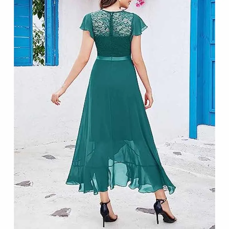 Wedding Guest Gress Evening Dress Long Wedding Dress with Slit Party Cocktail Dress