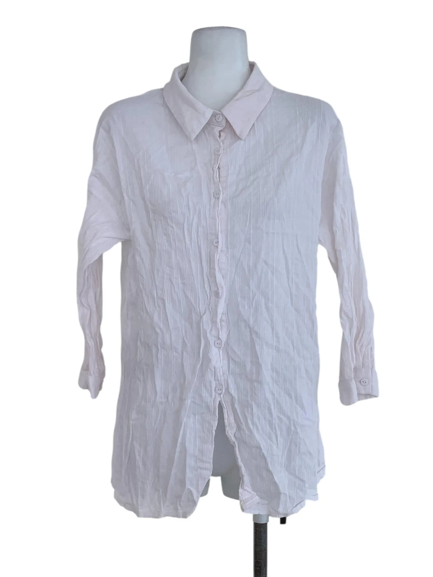 White Candy Stripe Buttoned Down Blouse