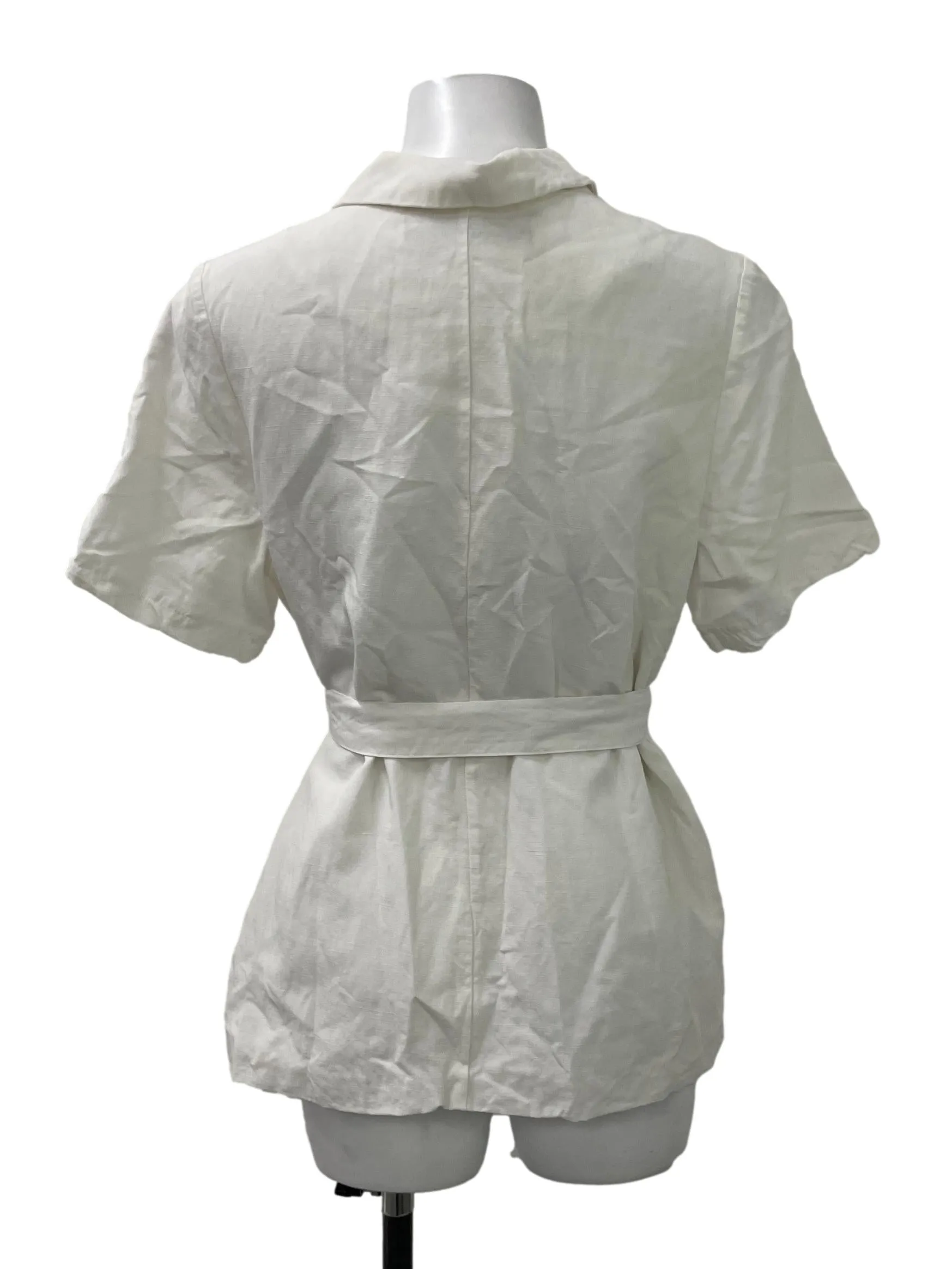 White Collar Button Top TEM