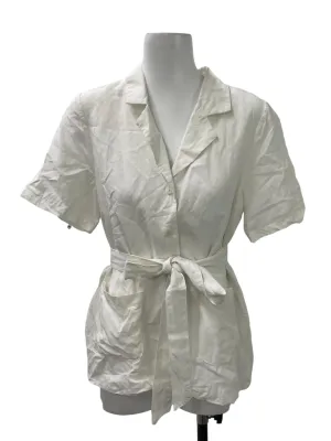 White Collar Button Top TEM