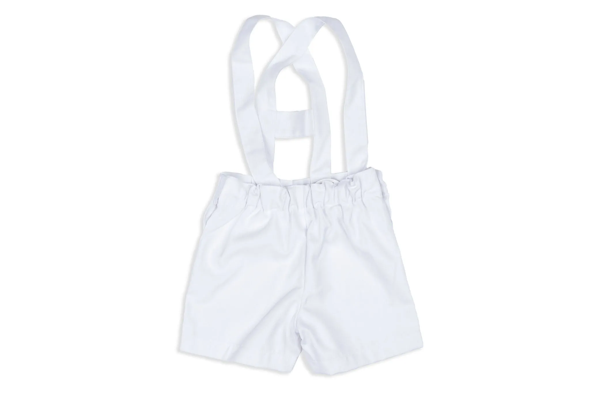 White Cotton Shorts with Straps