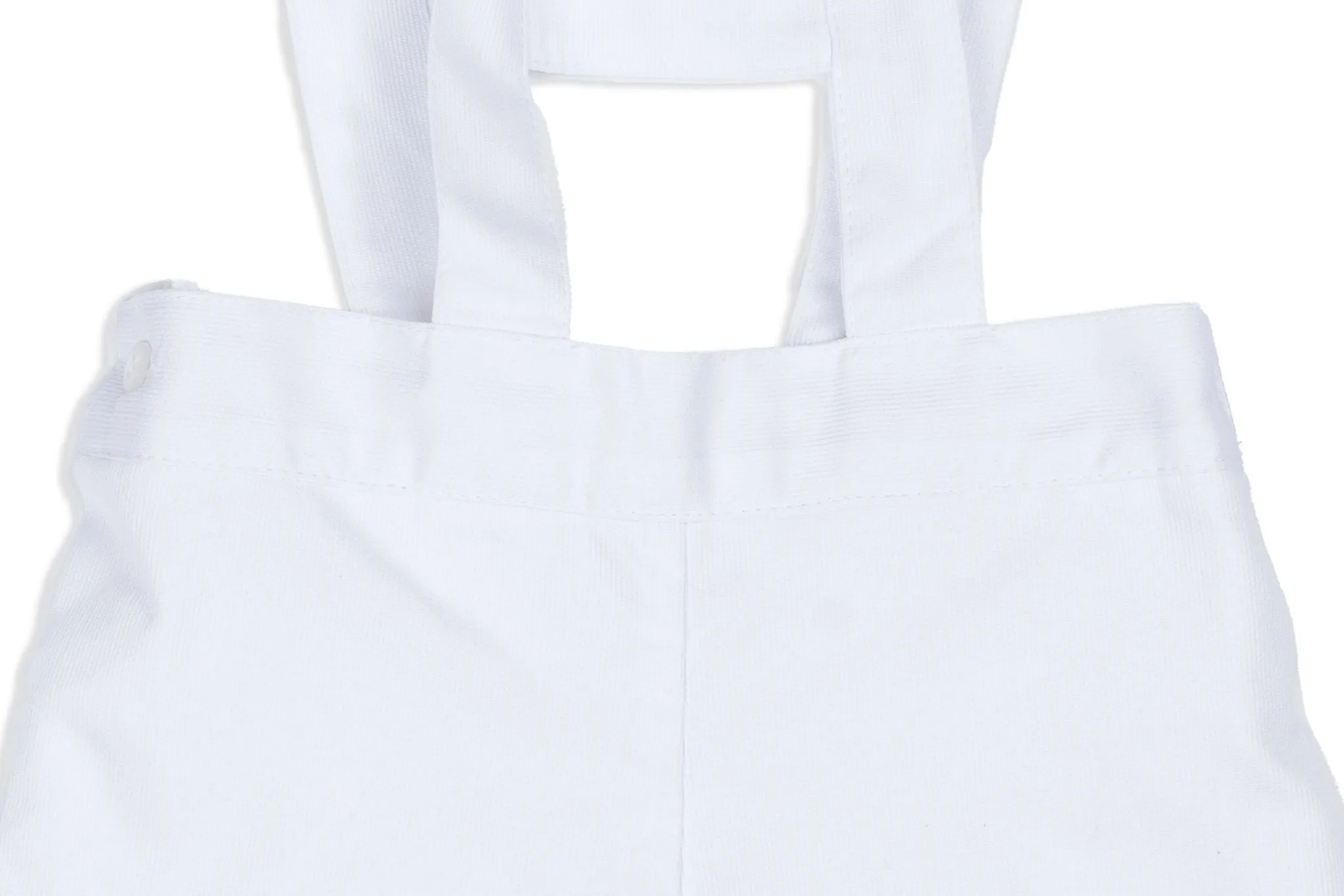 White Cotton Shorts with Straps