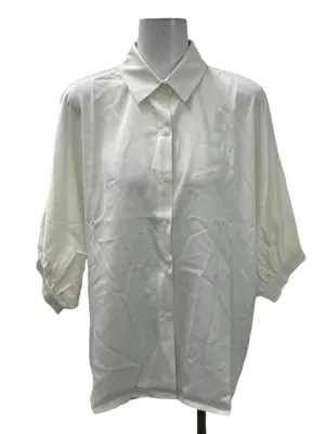 White Polo Button Top