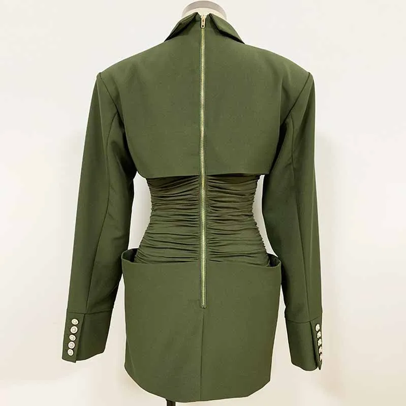 Women's Collar Long Sleeve Bodycon Pencil Mini Dress