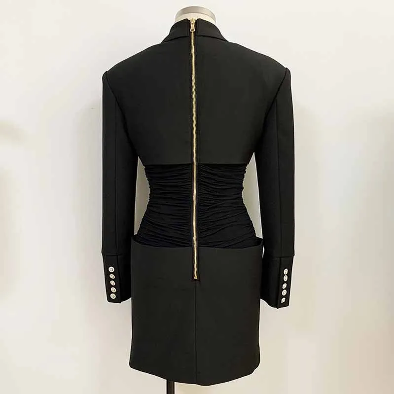 Women's Collar Long Sleeve Bodycon Pencil Mini Dress