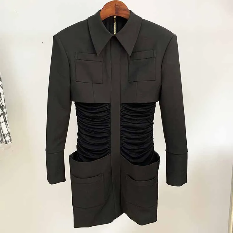 Women's Collar Long Sleeve Bodycon Pencil Mini Dress