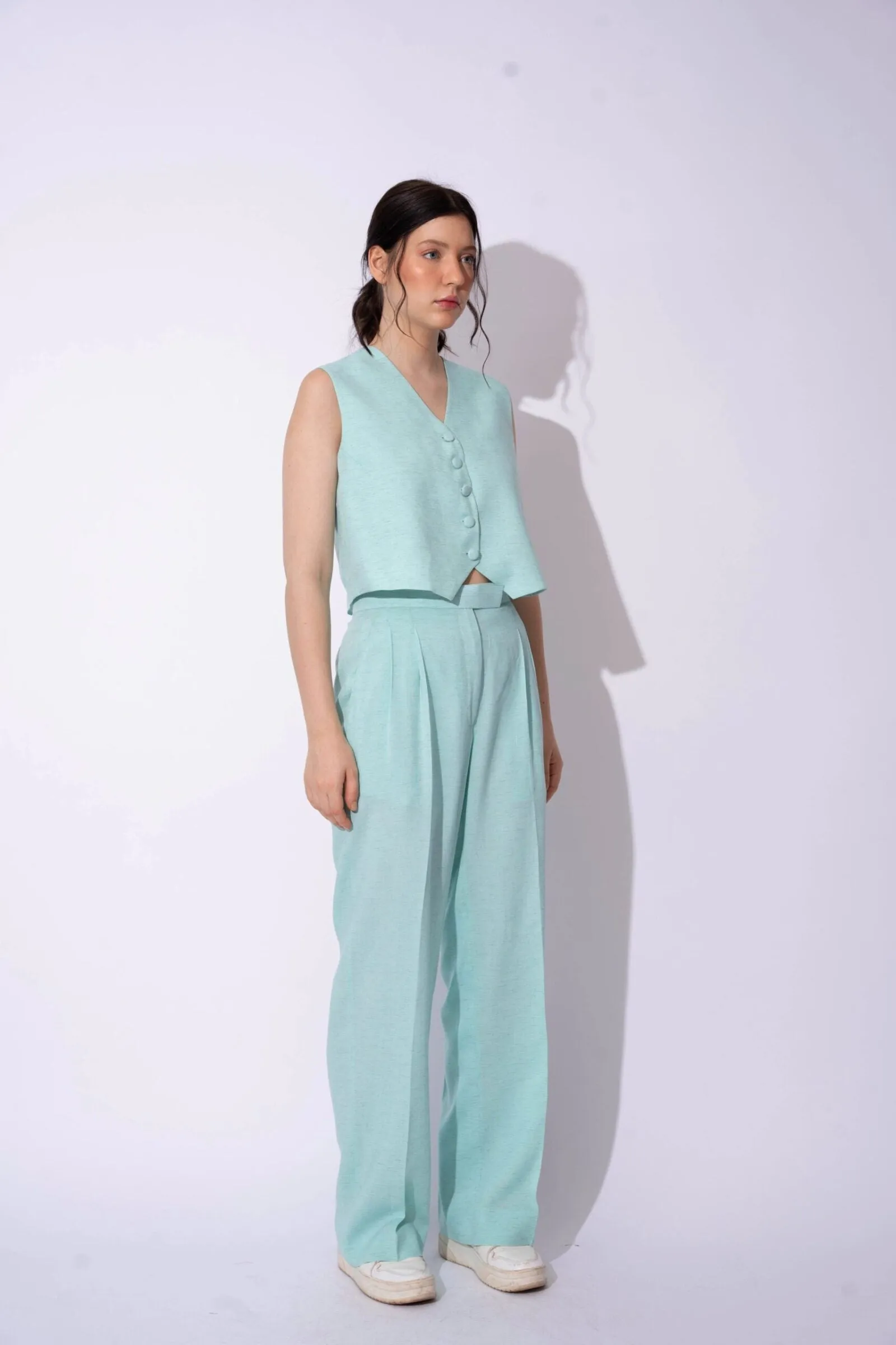 Women's Formal Linen Waistcoat with Pants