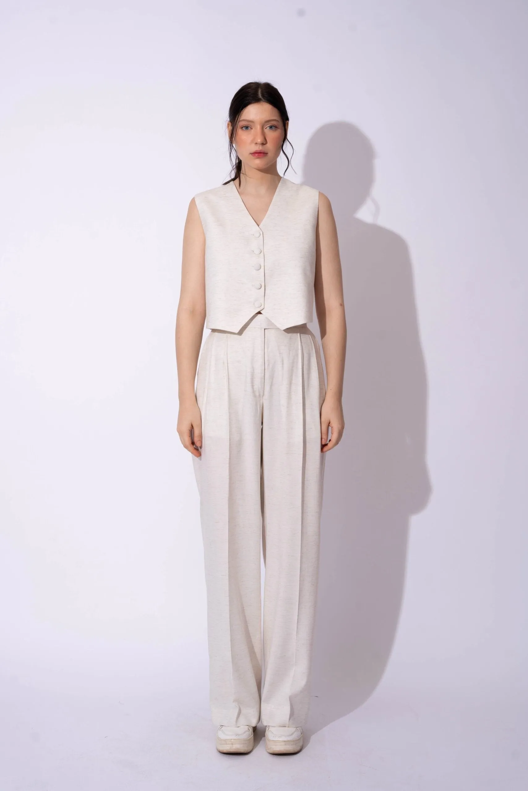 Women's Formal Linen Waistcoat with Pants