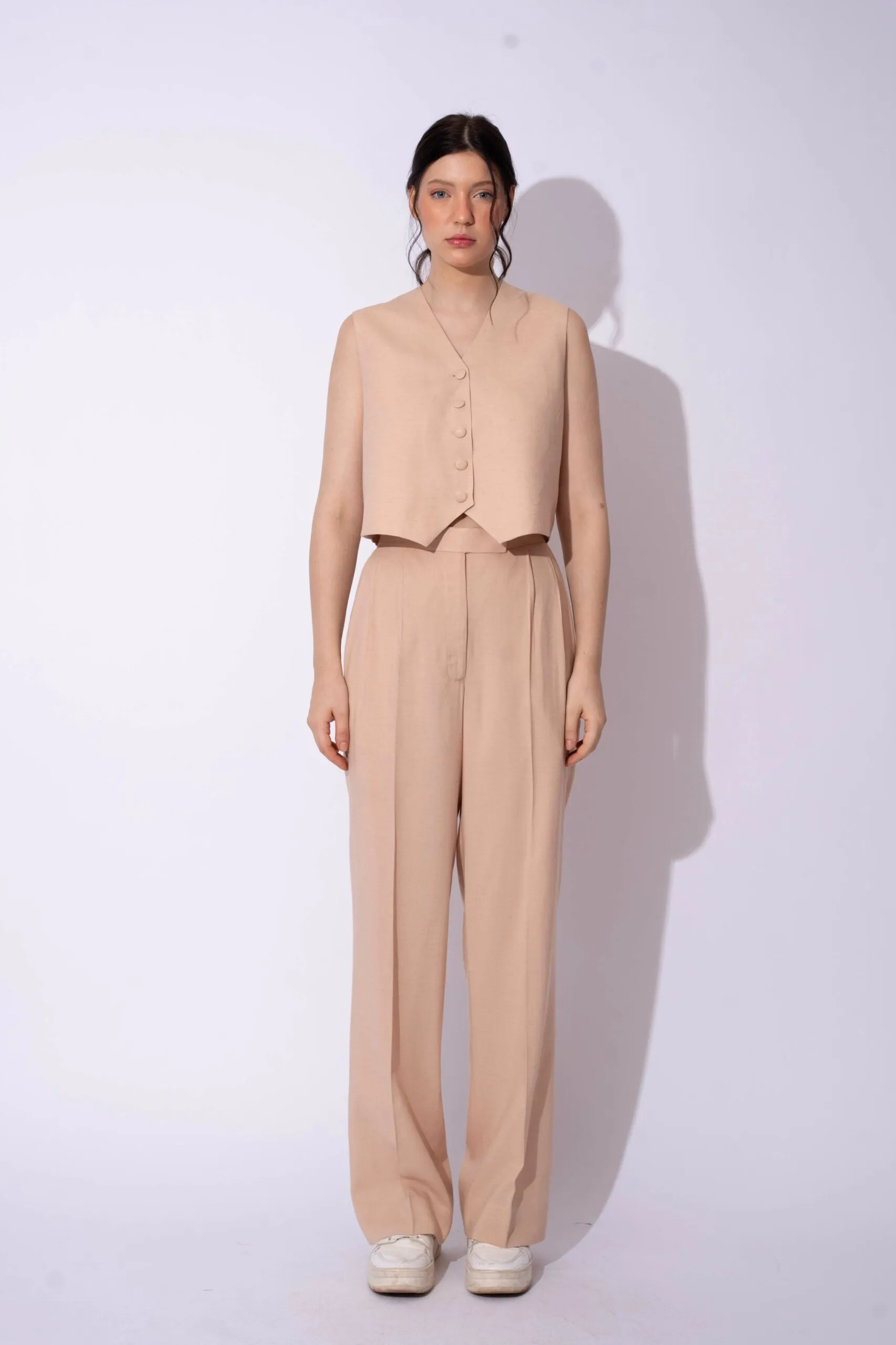 Women's Formal Linen Waistcoat with Pants
