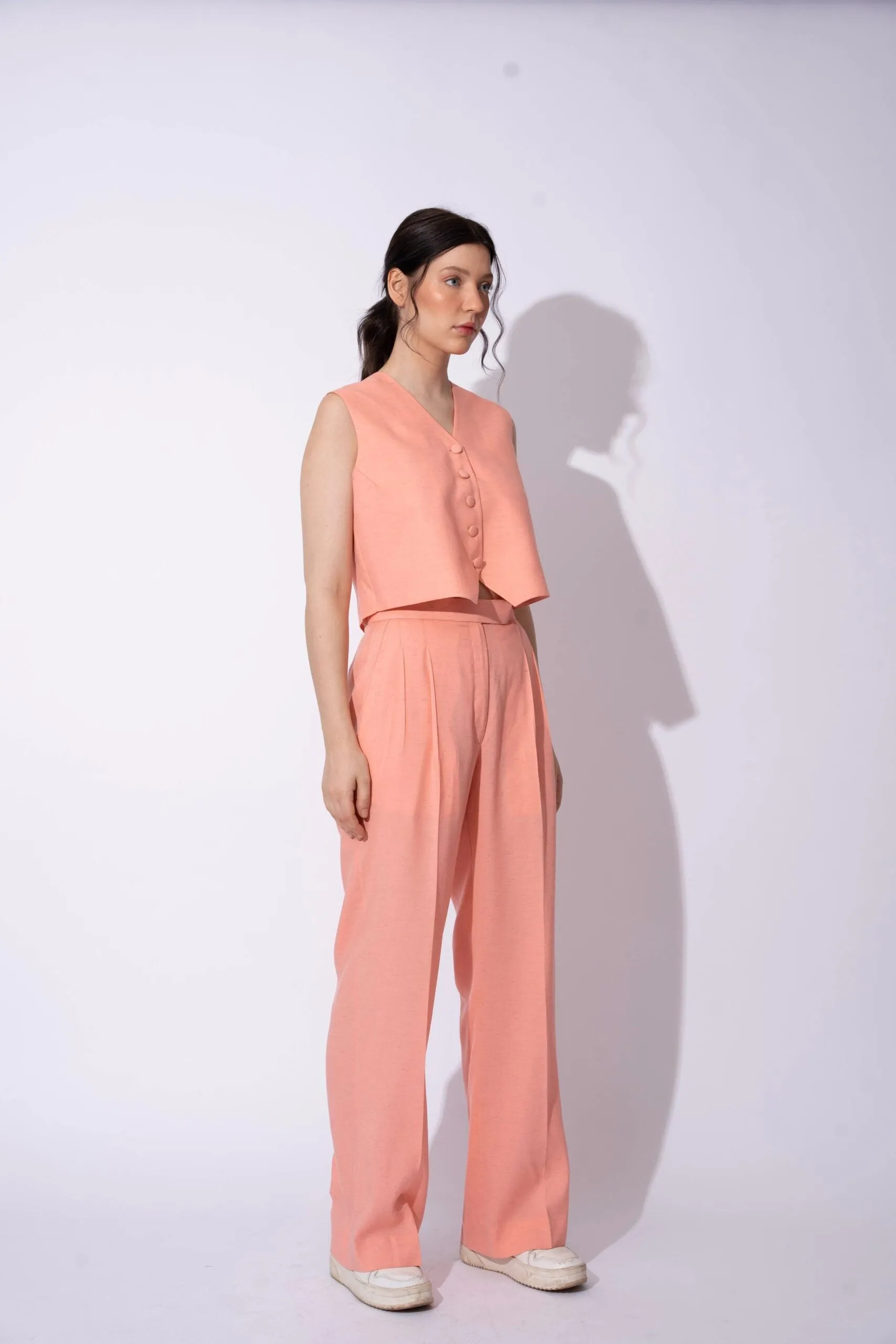 Women's Formal Linen Waistcoat with Pants