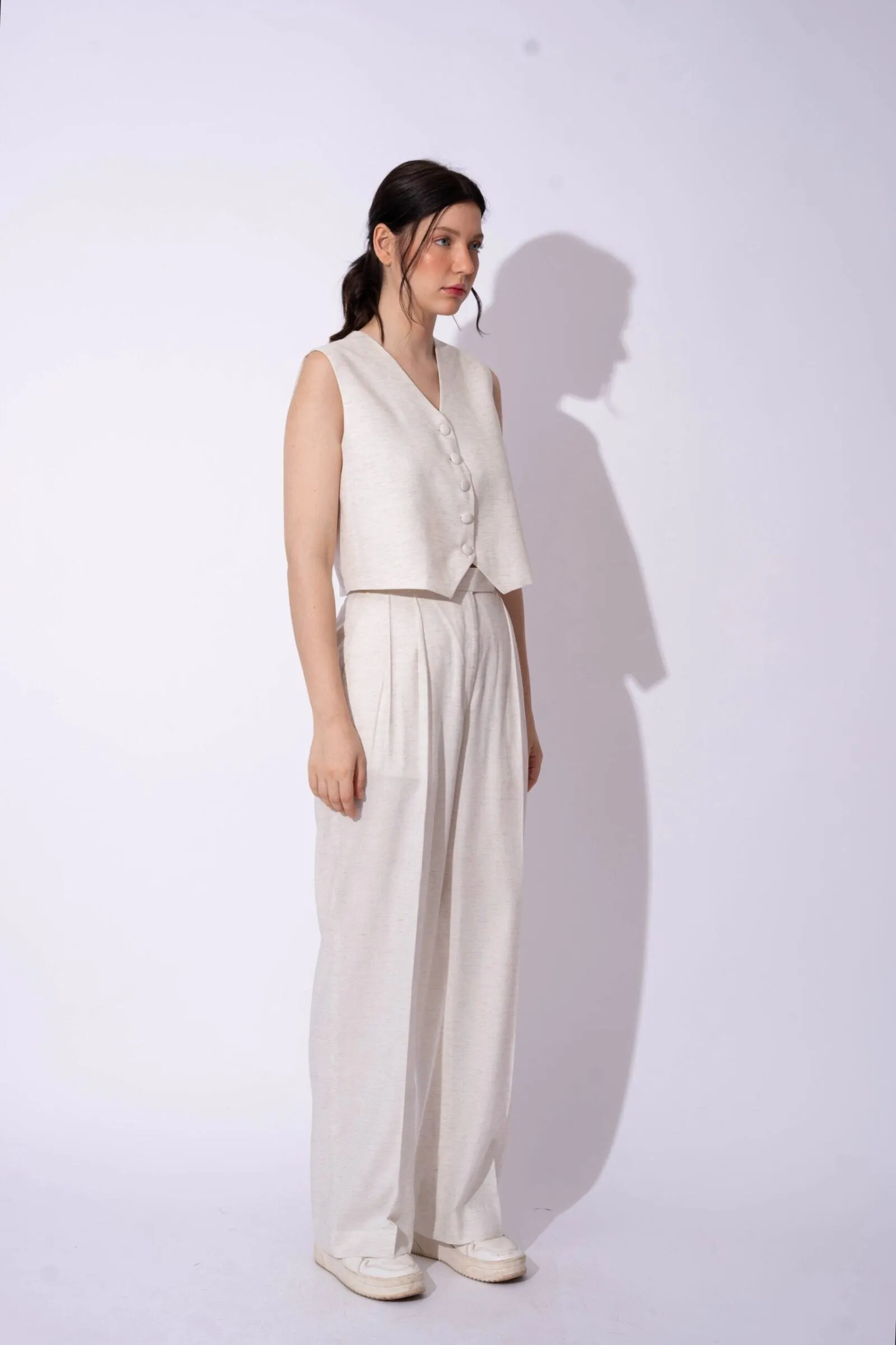 Women's Formal Linen Waistcoat with Pants
