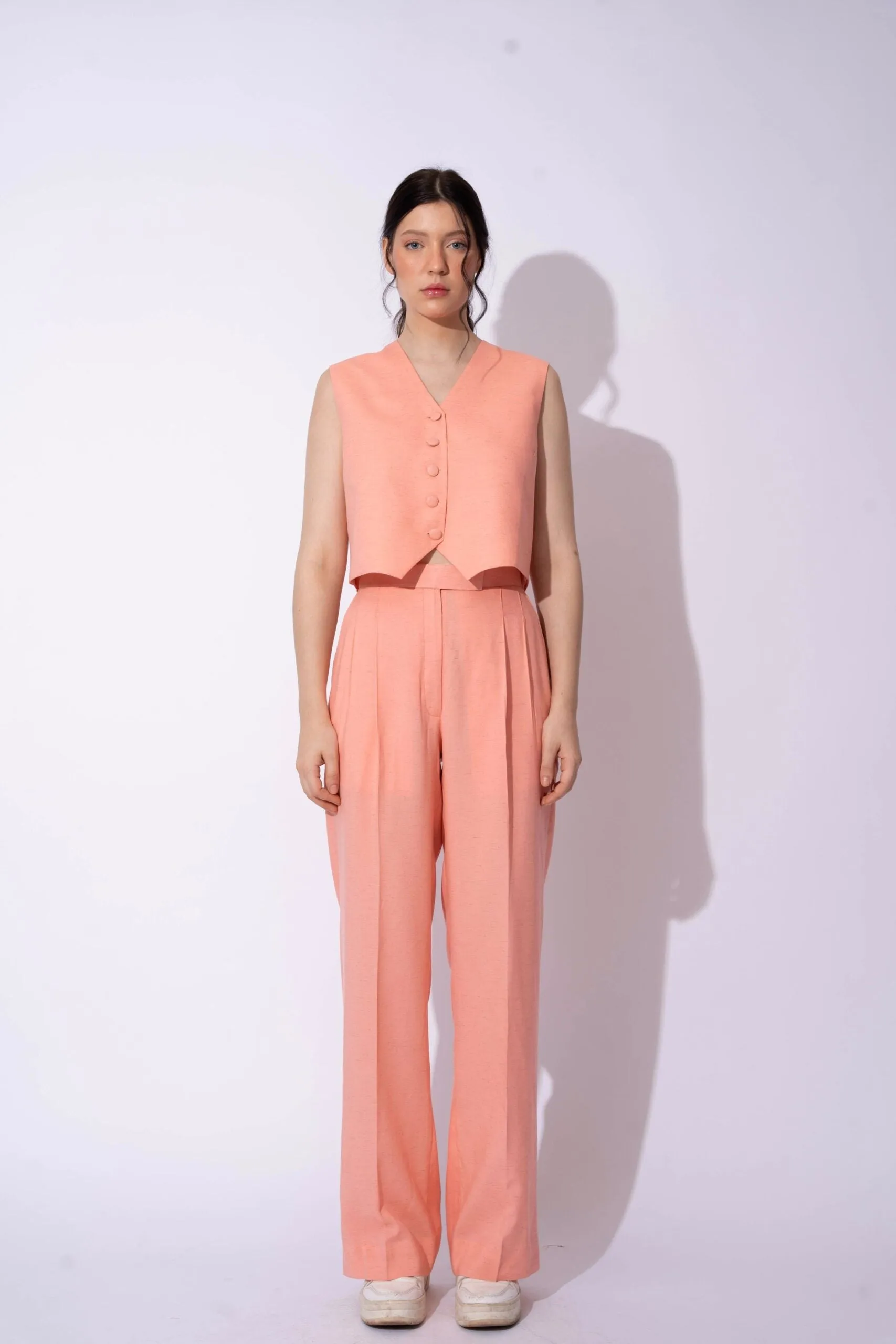 Women's Formal Linen Waistcoat with Pants