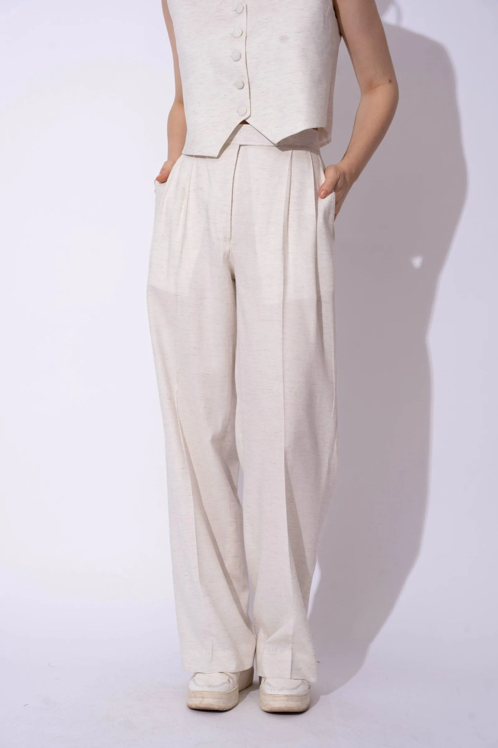 Women's Formal Linen Waistcoat with Pants