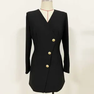 Women's Long Sleeves Buttons Bodycon Mini Dresses