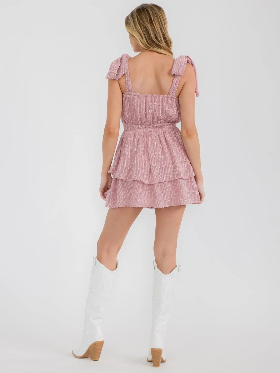 WOMEN'S SLEEVELESS V-NECK RUFFLE ELASTIC WAIST SHIMMER ROMPER